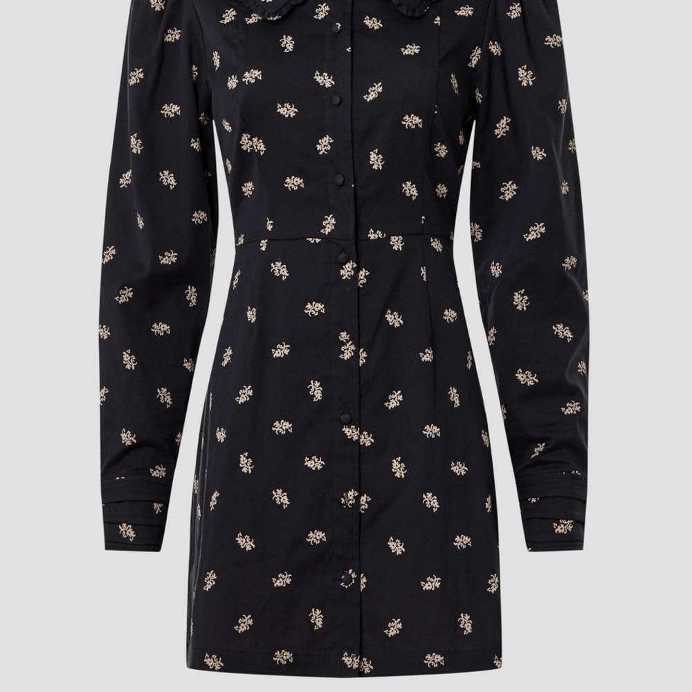 Hill House Black and Cream Patterned Dress - Picture 4 of 9